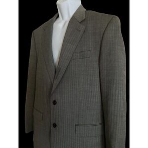 Ralph Lauren Black Label Blazer Sport Coat Herringbone‎ Gray Wool 42 L